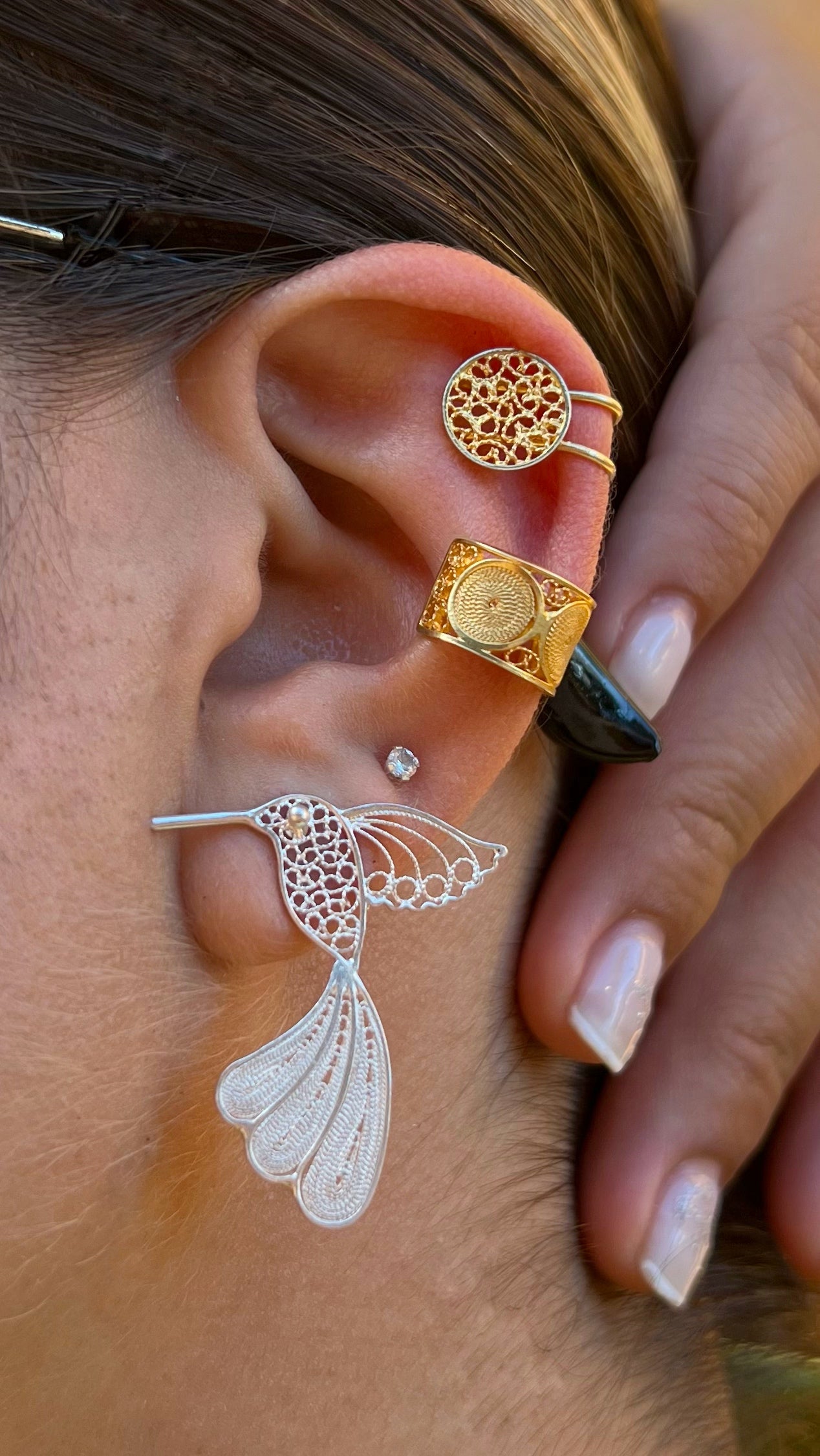 Aretes Colibrí de Punto