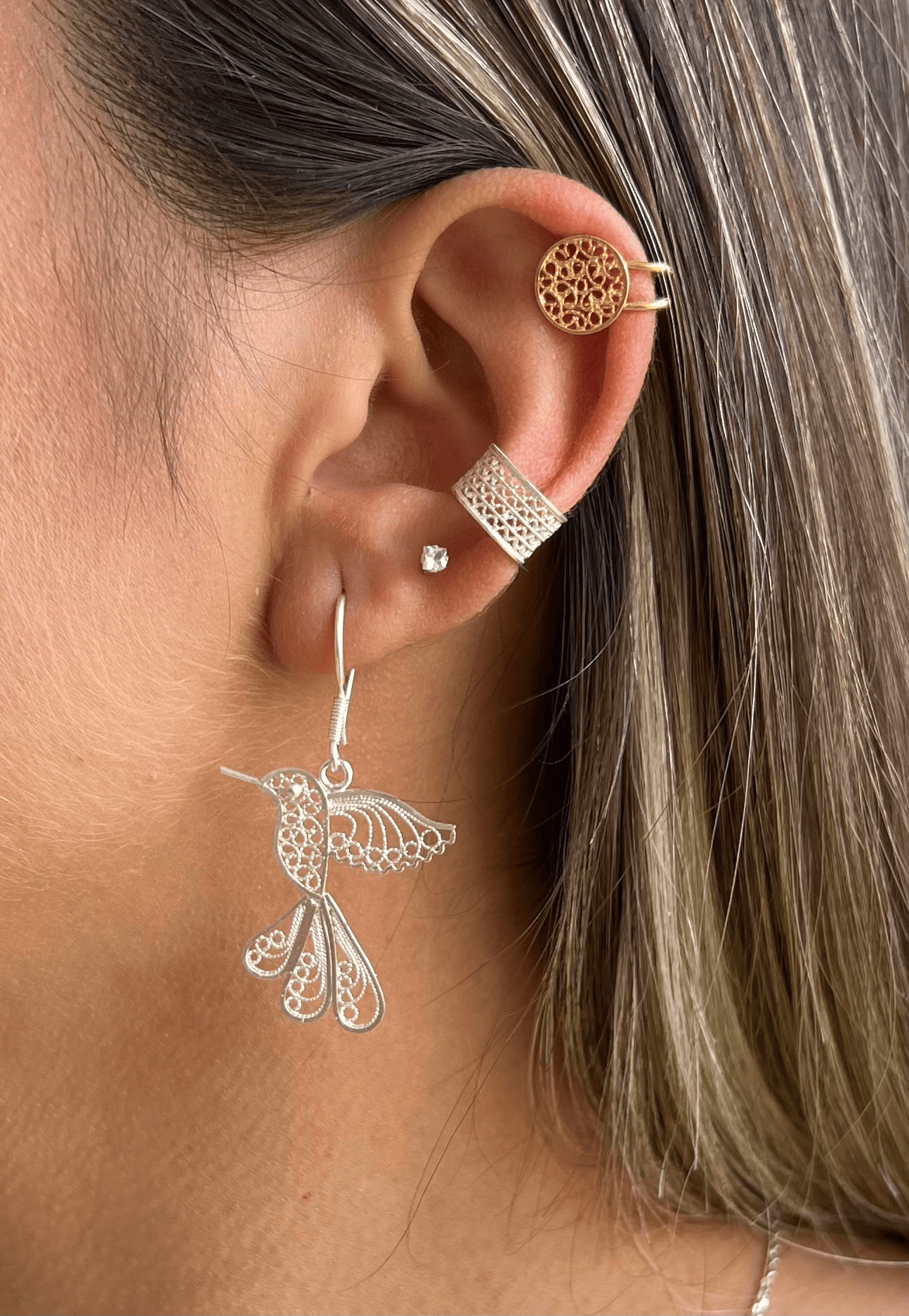 Aretes Colibrí de Gancho