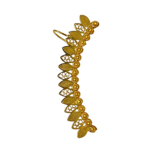 Earcuff Piel Roja en Baño de Oro de 24 K