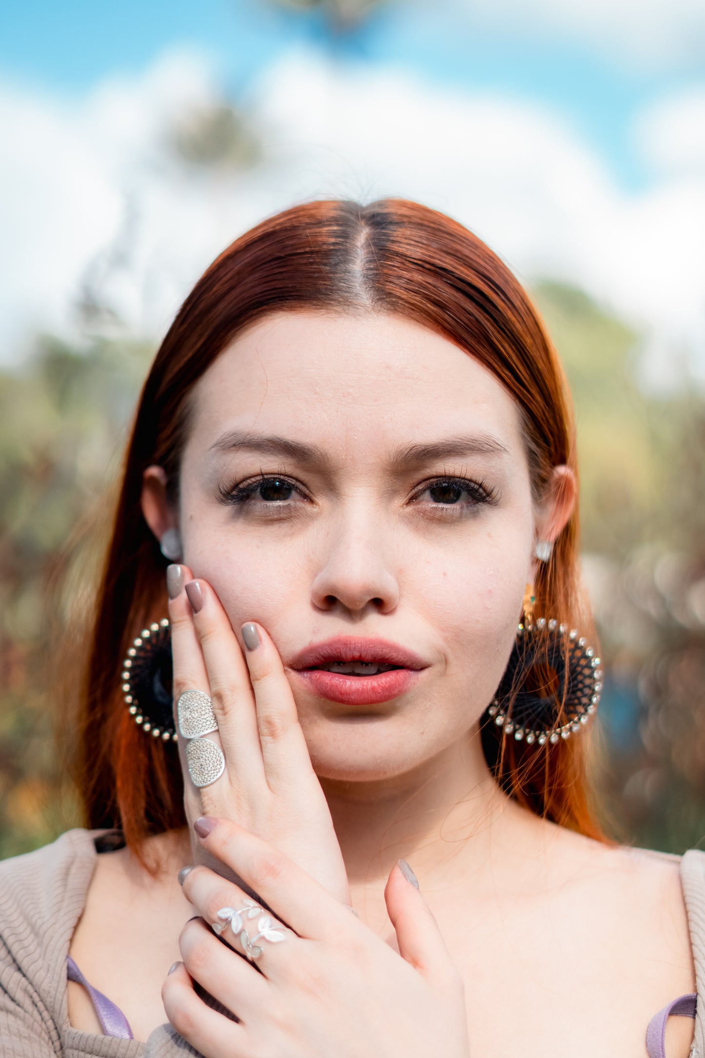 Aretes Flor de Ataraxia Negra
