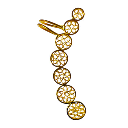 Earcuff Planeta con Baño en Oro de 24 K