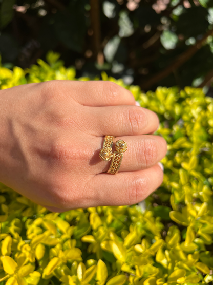 Anillo Sol con Baño en Oro de 24 K