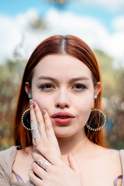 Aretes Flor de Ataraxia Negra