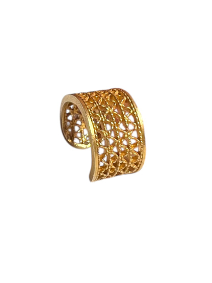 Earcuf Trenzado con baño de Oro 24 K