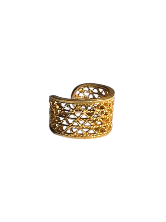Earcuf Trenzado con baño de Oro 24 K