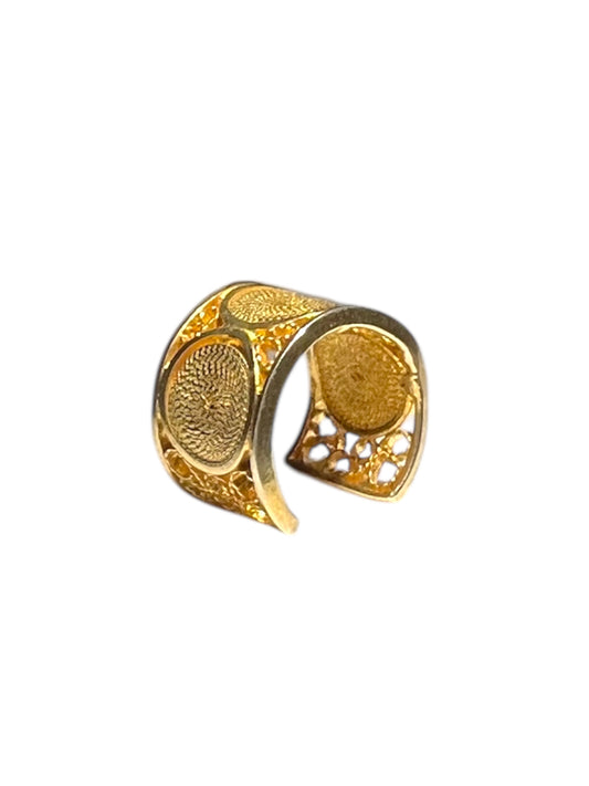 Earcuf Pandero con Baño de Oro 24 K